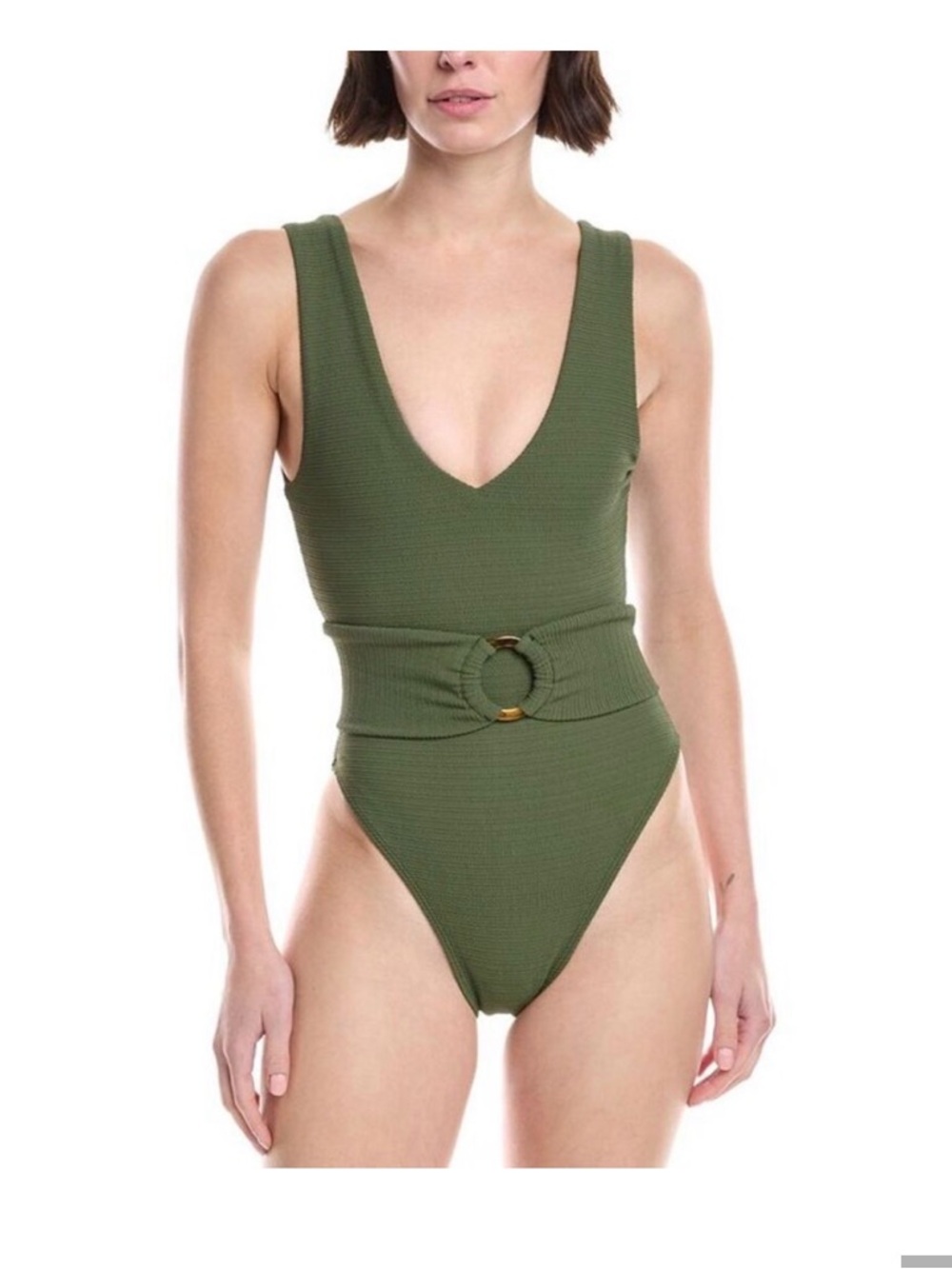 Montce Olive One-Piece Swimsuit with Ring-Belt